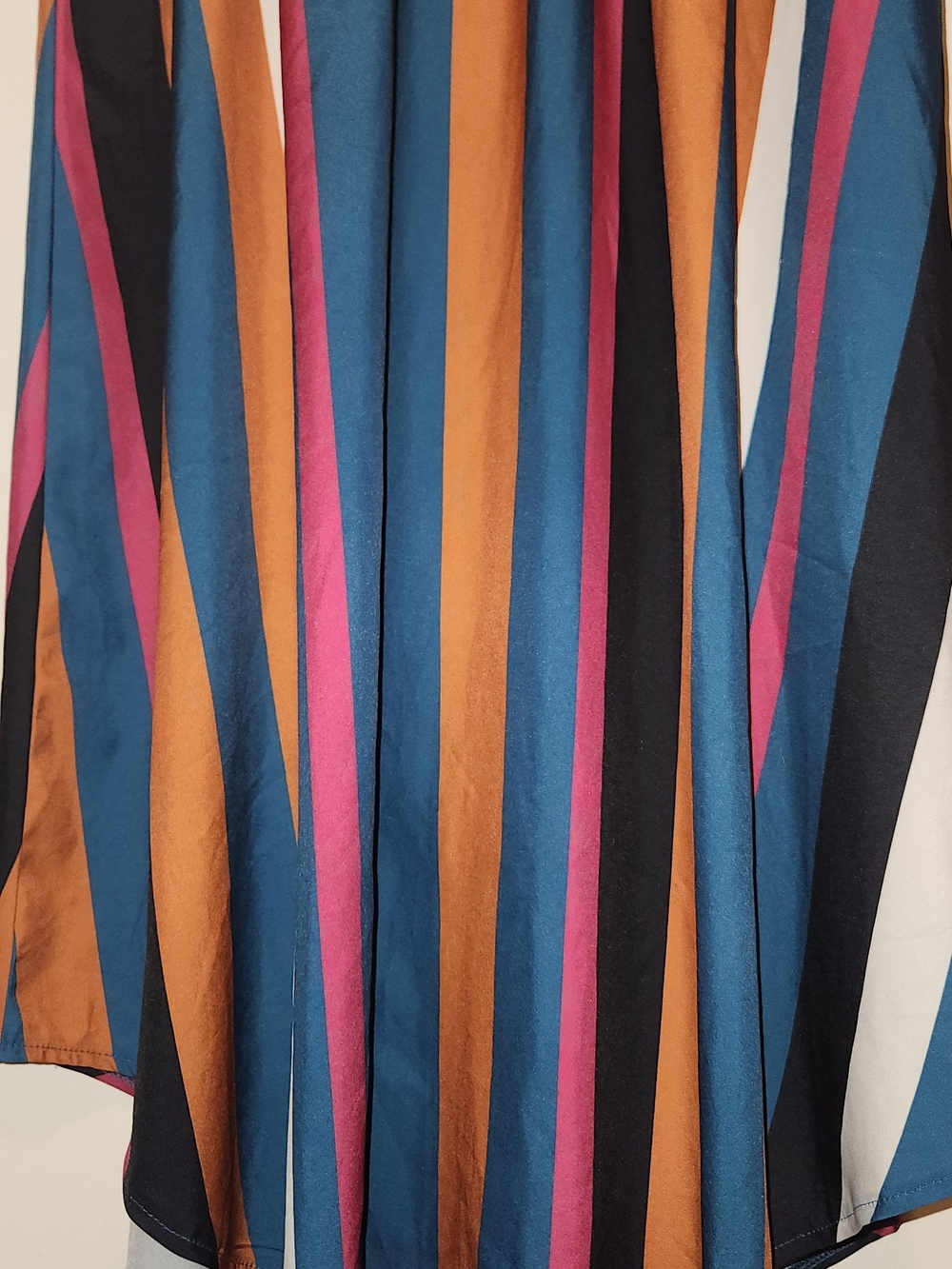 🧡💙🩵💙Striped V-Neck Midi Dress in Navy & Rust. 4XL Curve Shein. Super Comfy - Picture 4 of 9